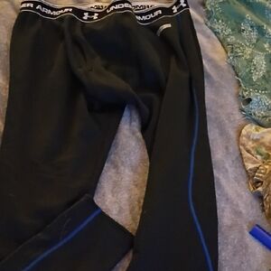 Under Armour Black Leggings with Blue Trim